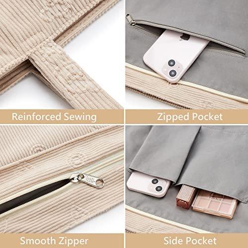 Only-bags.store Cord Tasche Umhängetasche Reissverschluss Gross Shopper Tasche Tote Bag Handtasche  