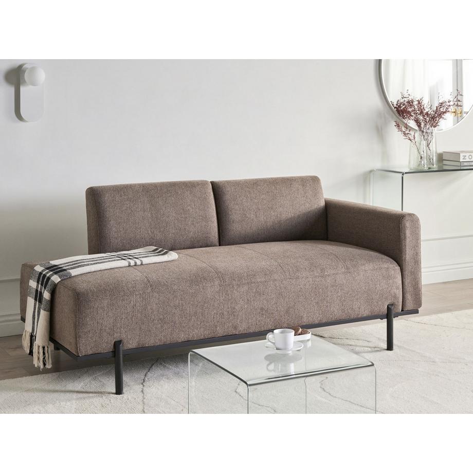 Beliani Chaise longue en Lin synthétique Minimaliste SAVASSE  