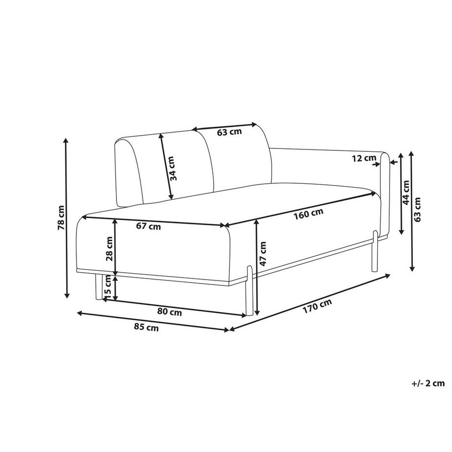 Beliani Chaise longue en Lin synthétique Minimaliste SAVASSE  