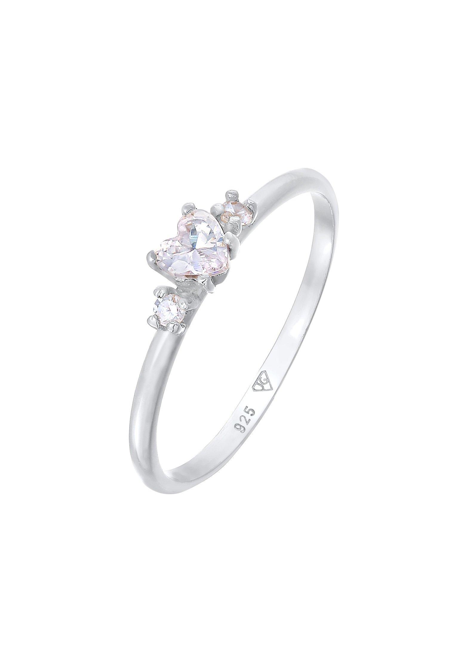 Image of Ring Herz Zirkonia Liebe Verlobung Damen Weiss 54mm