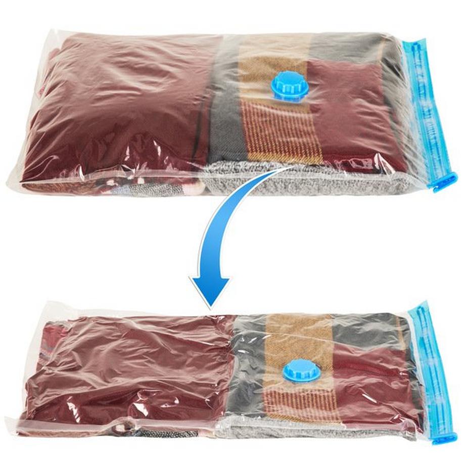 Tectake  5er-Set Vakuumbeutel  mit Ein- und Auslassventil zahnloser Druckverschluss 