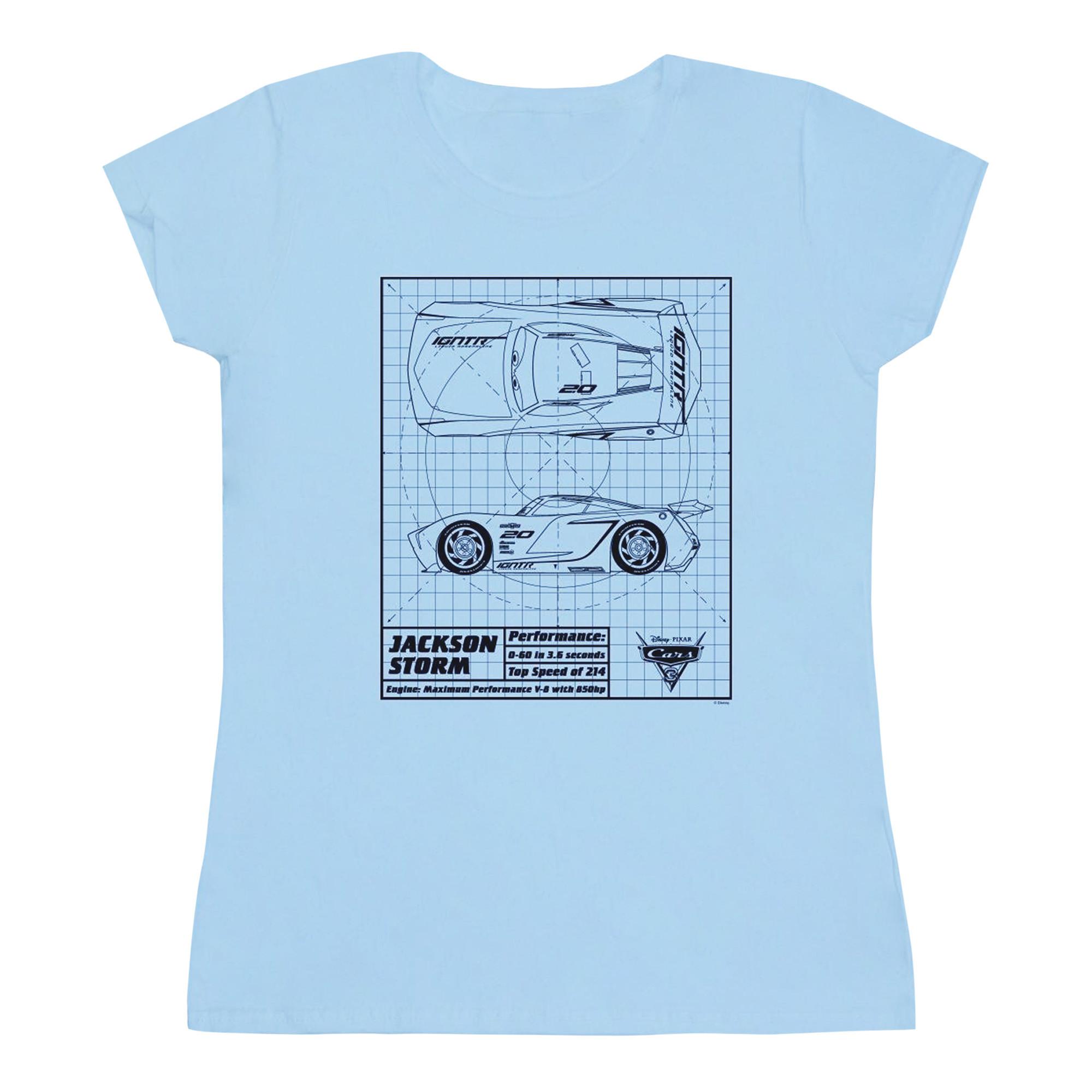 Image of Cars Jackson Storm Blueprint Tshirt Damen Blau XXL