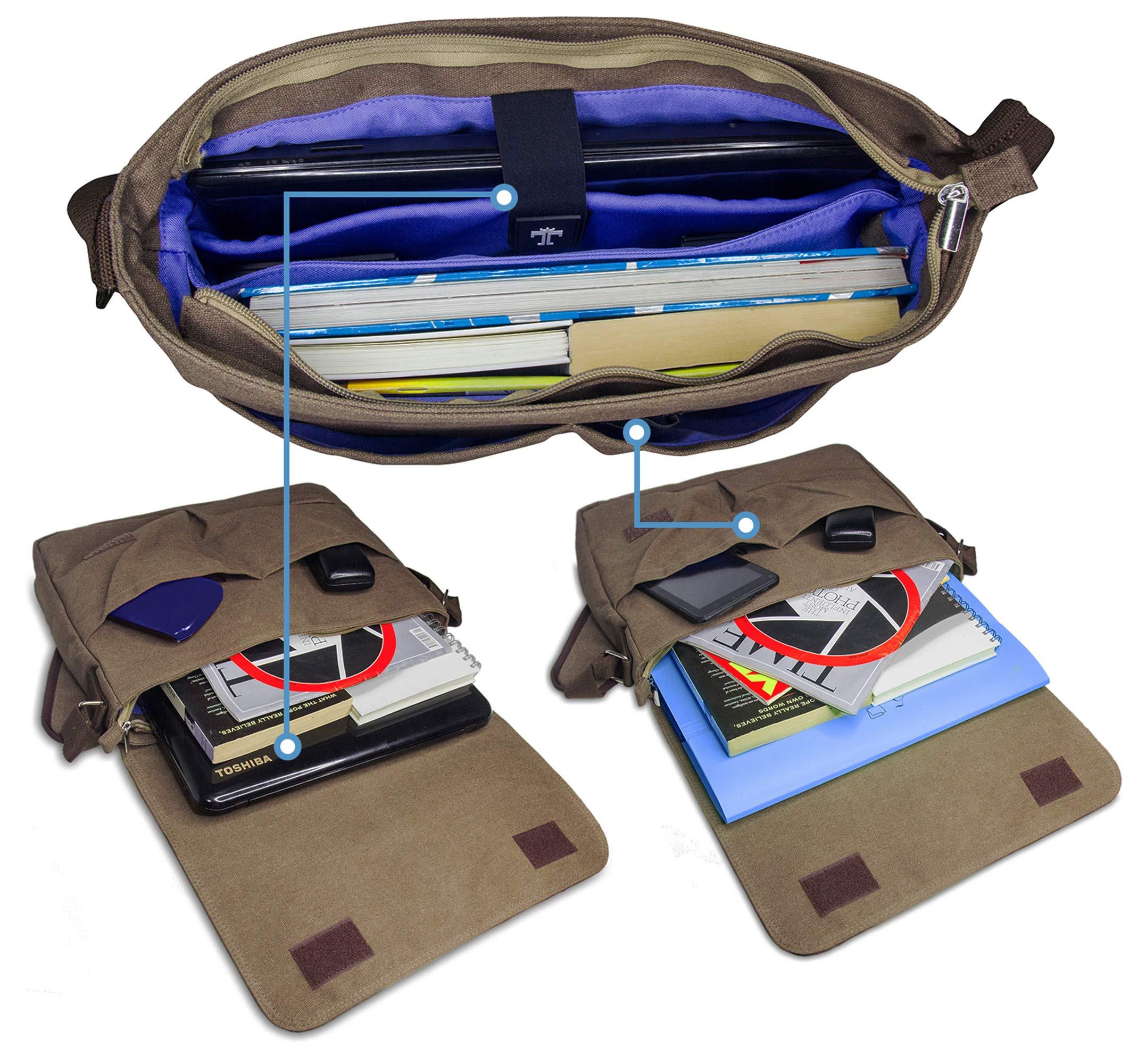 Only-bags.store Wasserdichte Canvas Messenger Aktentasche Laptoptasche  