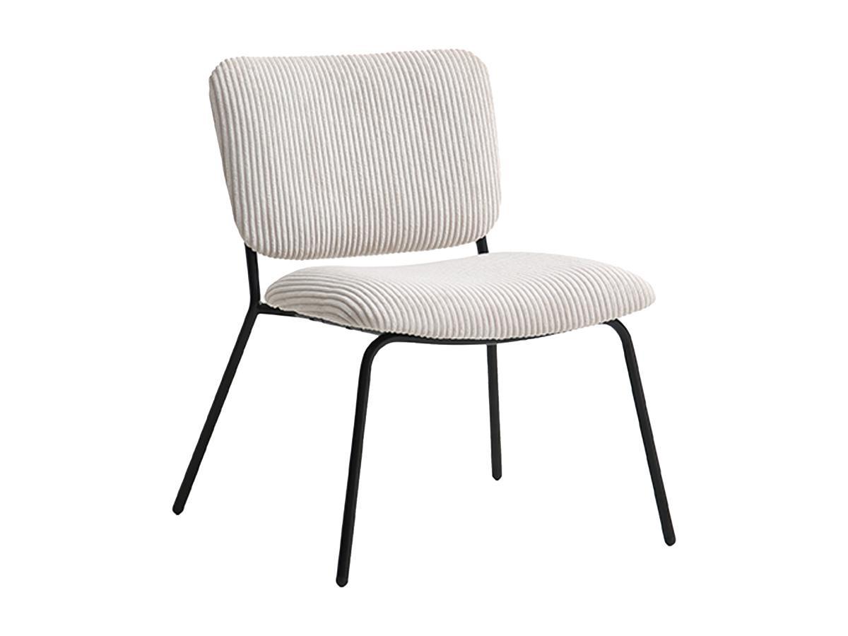 Maison Céphy Fauteuil en velours côtelé beige LOVUNIA de Maison Céphy  