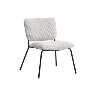 Maison Céphy Fauteuil en velours côtelé beige LOVUNIA de Maison Céphy  