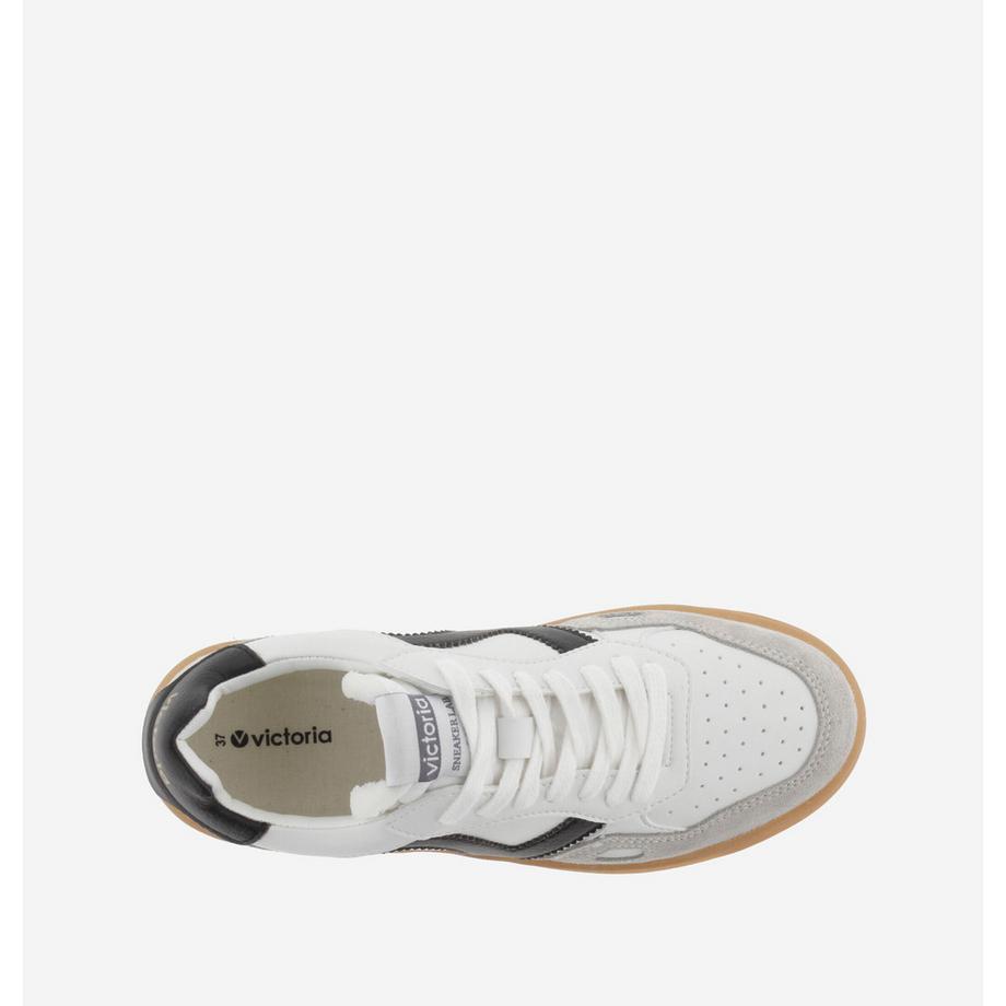 Victoria Seul Baskets Effet Cuir  
