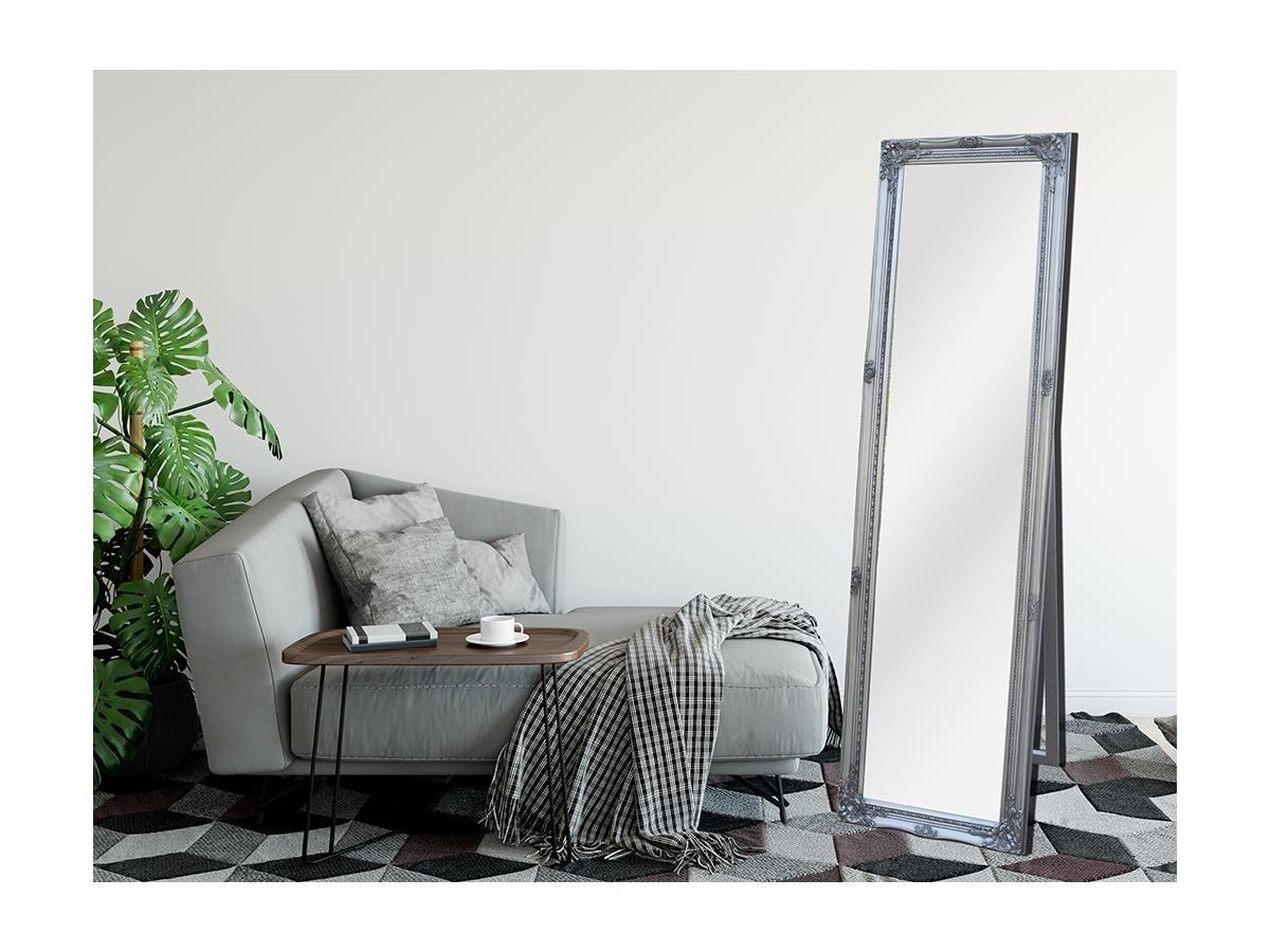 OZAIA Miroir sur pied en bois d'eucalyptus avec moulures ELVIRE 1é  