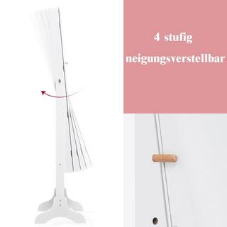 B2X Armadietto per gioielli con serratura, armadietto a specchio con specchio 46 x 37 x 156 cm bianco  