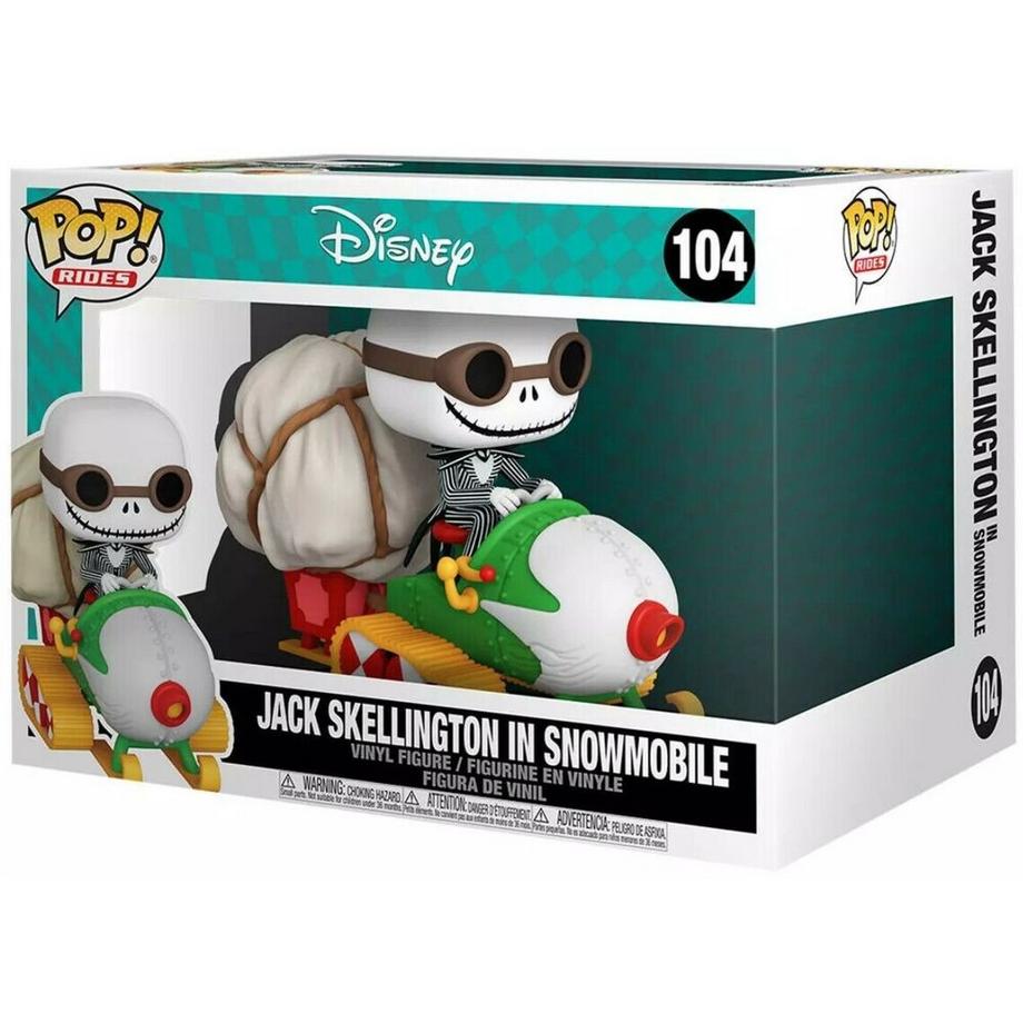 Funko  Figura POP Ride Nightmare Before Christmas Jack con occhiali e motoslitta 