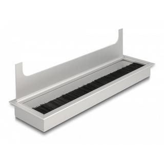 DeLock  Kabeldurchführung für Tischeinbau mit Bürste 280 x 80 x 28 mm silber 