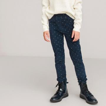 Pantalon jegging imprimé étoiles en velours