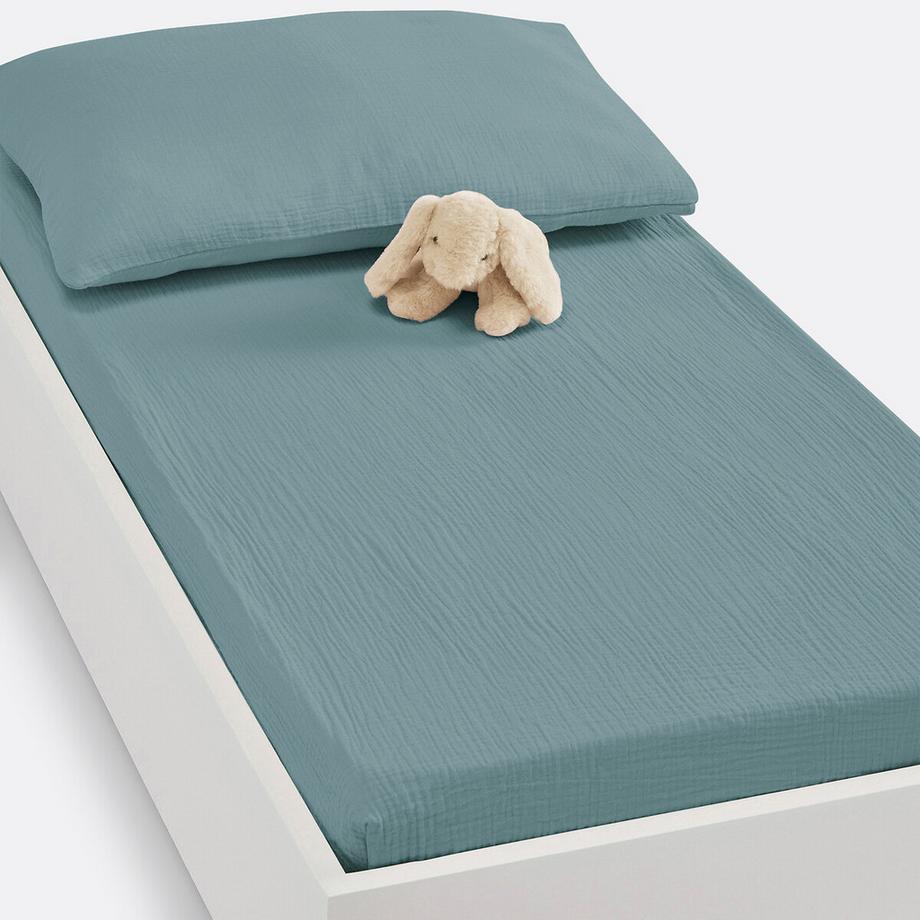 Baby Fixleintuch Kumla aus Baumwollmusselin