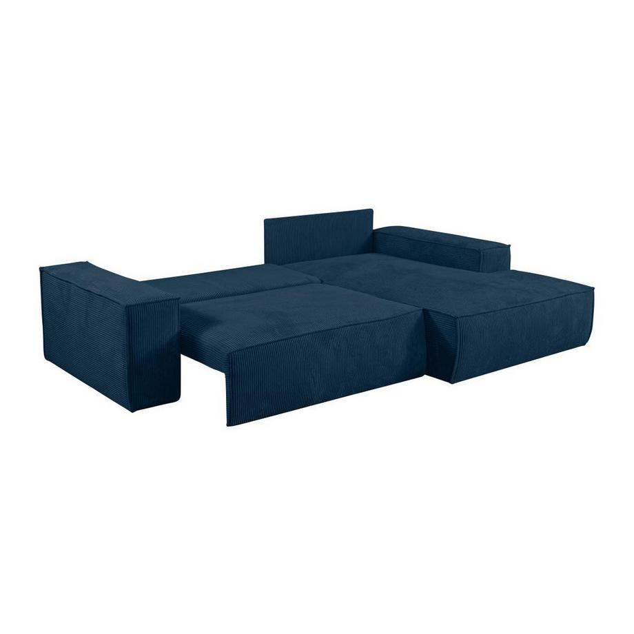 Vente-unique Canapé d'angle conible en velours côtelé marine AMELIA de PASCAL MORABITO Angle droit  