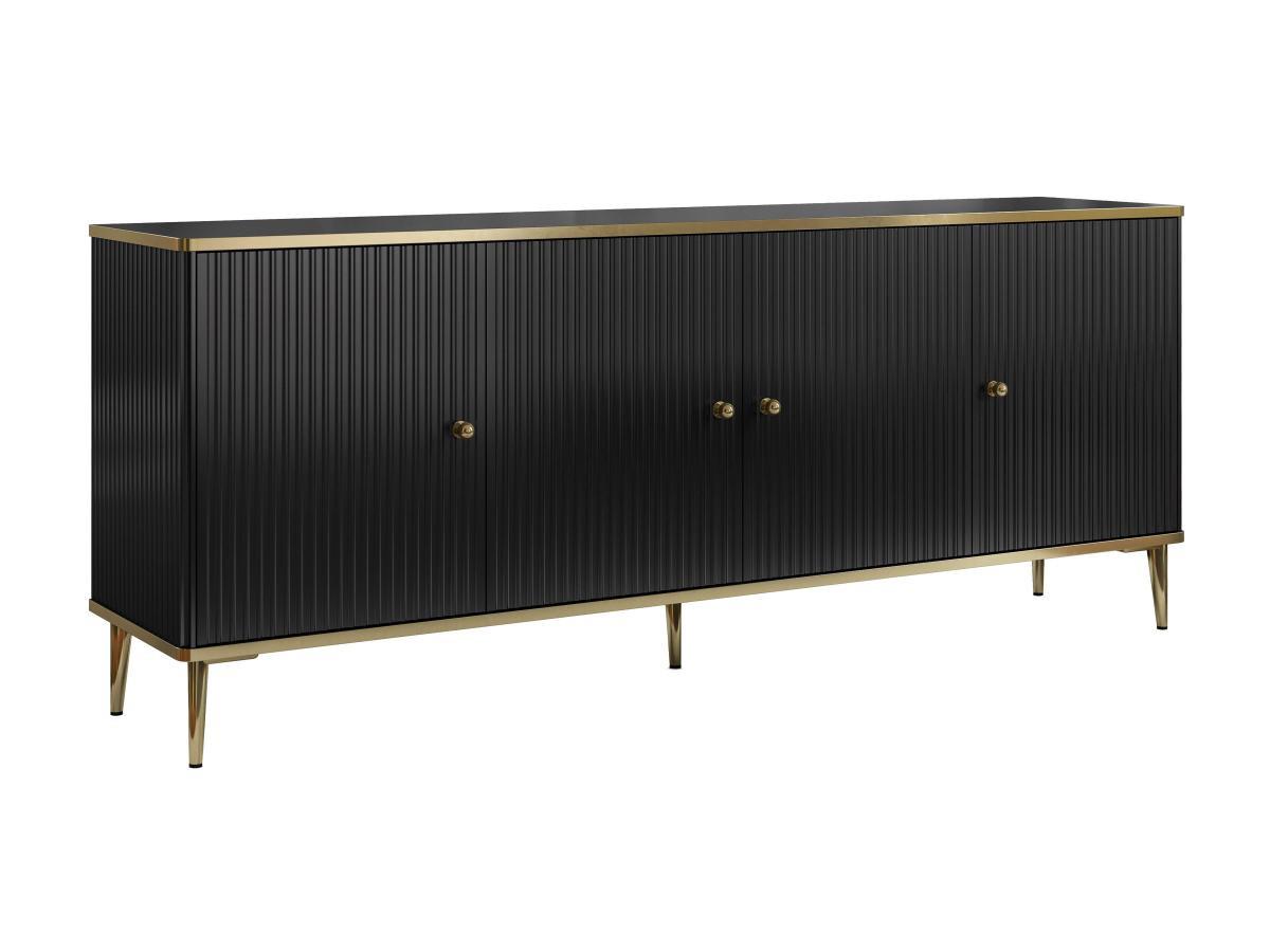 PASCAL MORABITO  Sideboard mit 4 Türen - MDF und Stahl - Schwarz und Goldfarben - SINEAD von Pascal MORABITO 