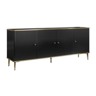 PASCAL MORABITO  Sideboard mit 4 Türen - MDF und Stahl - Schwarz und Goldfarben - SINEAD von Pascal MORABITO 