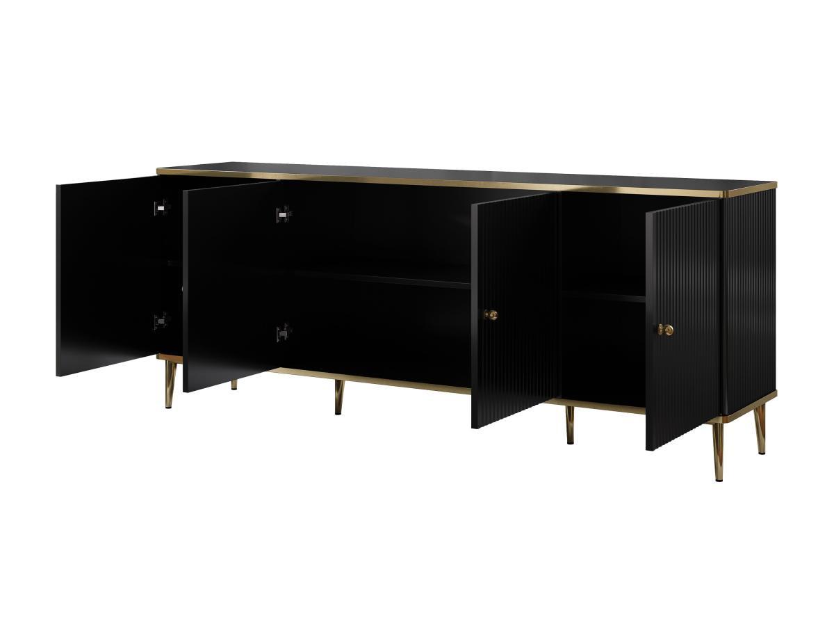 PASCAL MORABITO  Sideboard mit 4 Türen - MDF und Stahl - Schwarz und Goldfarben - SINEAD von Pascal MORABITO 