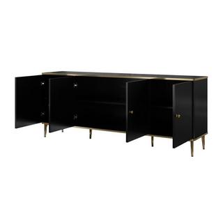 PASCAL MORABITO  Sideboard mit 4 Türen - MDF und Stahl - Schwarz und Goldfarben - SINEAD von Pascal MORABITO 