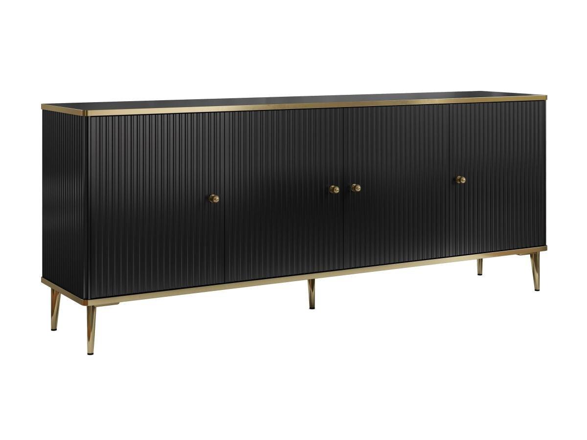 Image of Sideboard Mit 4 Türen - Mdf Und Stahl - Schwarz Und Goldfarben - Sinead Von Pascal Morabito Unisex Schwarz ONE SIZE