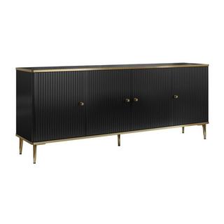 PASCAL MORABITO  Sideboard mit 4 Türen - MDF und Stahl - Schwarz und Goldfarben - SINEAD von Pascal MORABITO 