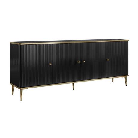 PASCAL MORABITO  Sideboard mit 4 Türen - MDF und Stahl - Schwarz und Goldfarben - SINEAD von Pascal MORABITO 