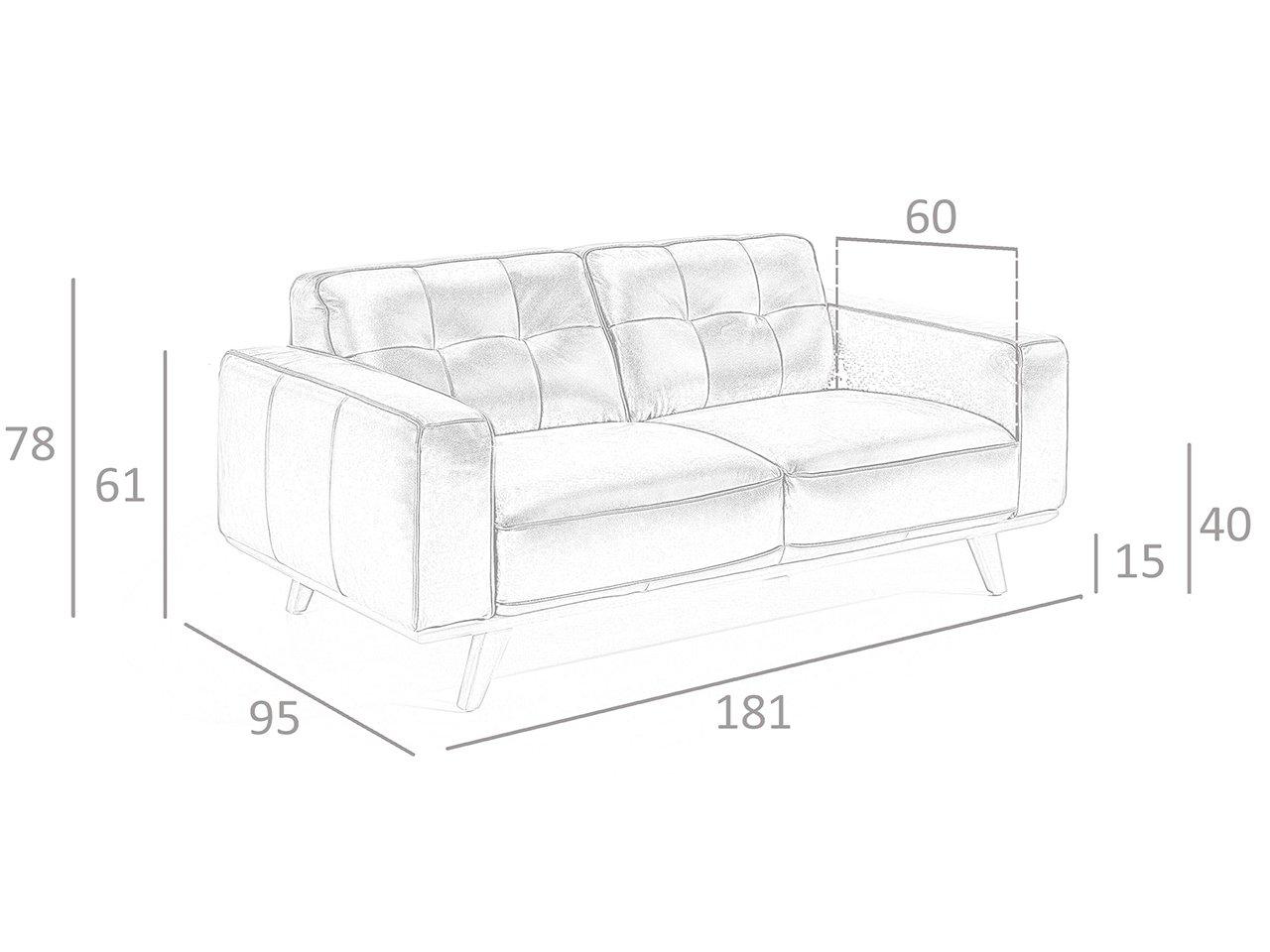 ANGEL CERDA 2-Sitzer-Sofa mit em Rindsleder  