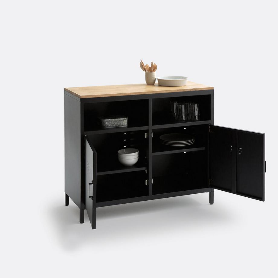 La Redoute Intérieurs Küchen-Sideboard HIBA mit 2 Türen und 2 Fächern  