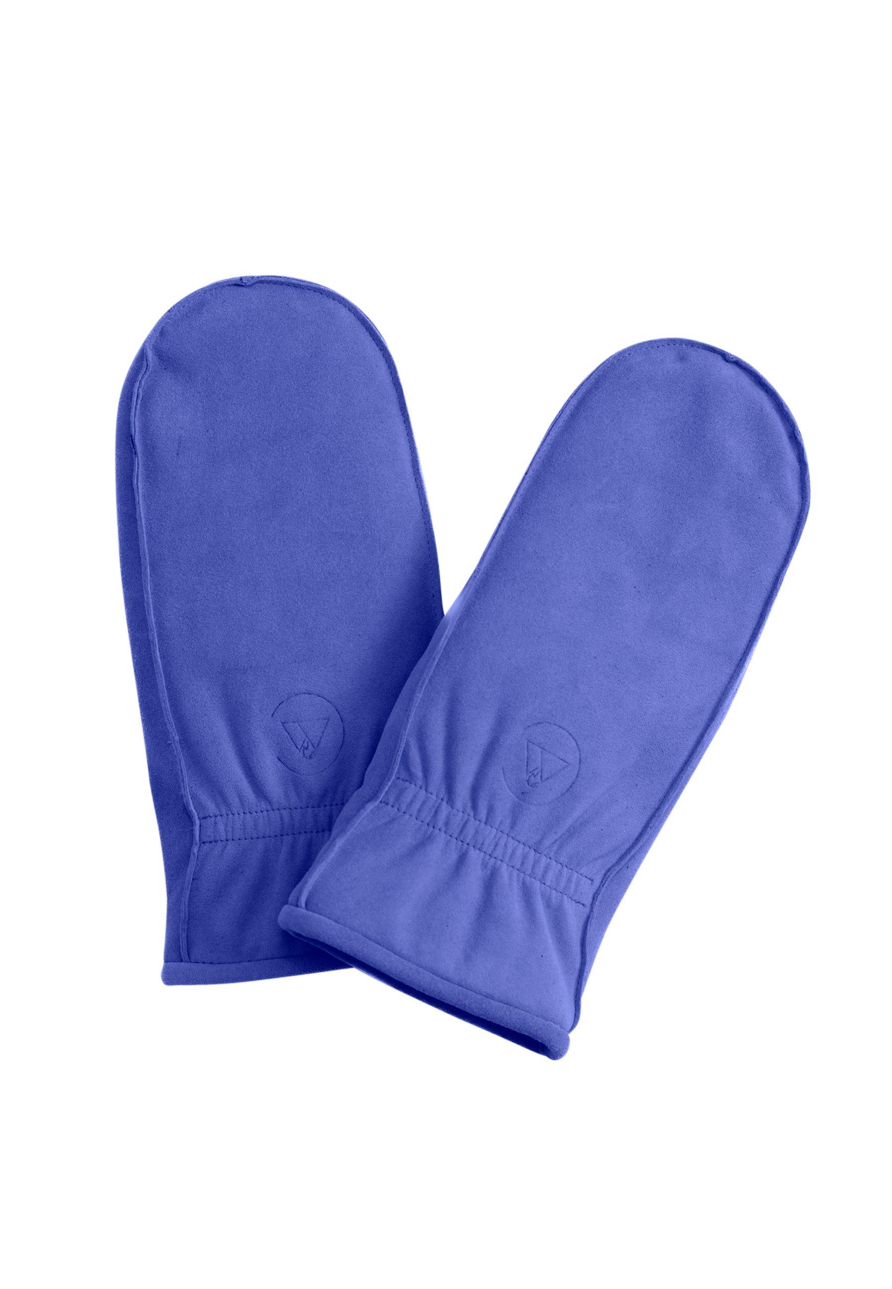 Image of Ziegen Wildlederfäustlinge Damen Blau S