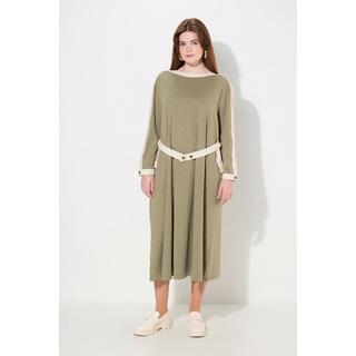 Ulla Popken  Jersey-Midikleid, U-Boot-Ausschnitt, Langarm, Biobaumwolle 