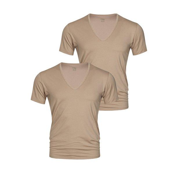 Image of 2er Pack Dry Cotton - Unterhemd Shirt Kurzarm Herren Beige XXL