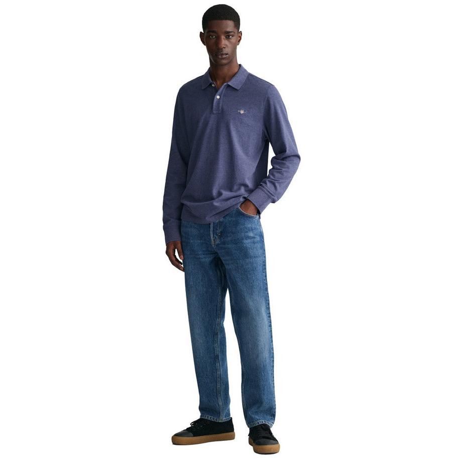 GANT Poloshirt  1er Pack Bequem sitzend-Regular Shield Longsleeve Pique Rugger  