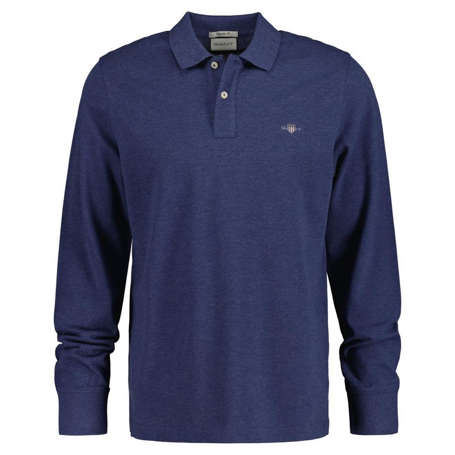 Poloshirt  1er Pack Bequem sitzend-Regular Shield Longsleeve Pique Rugger