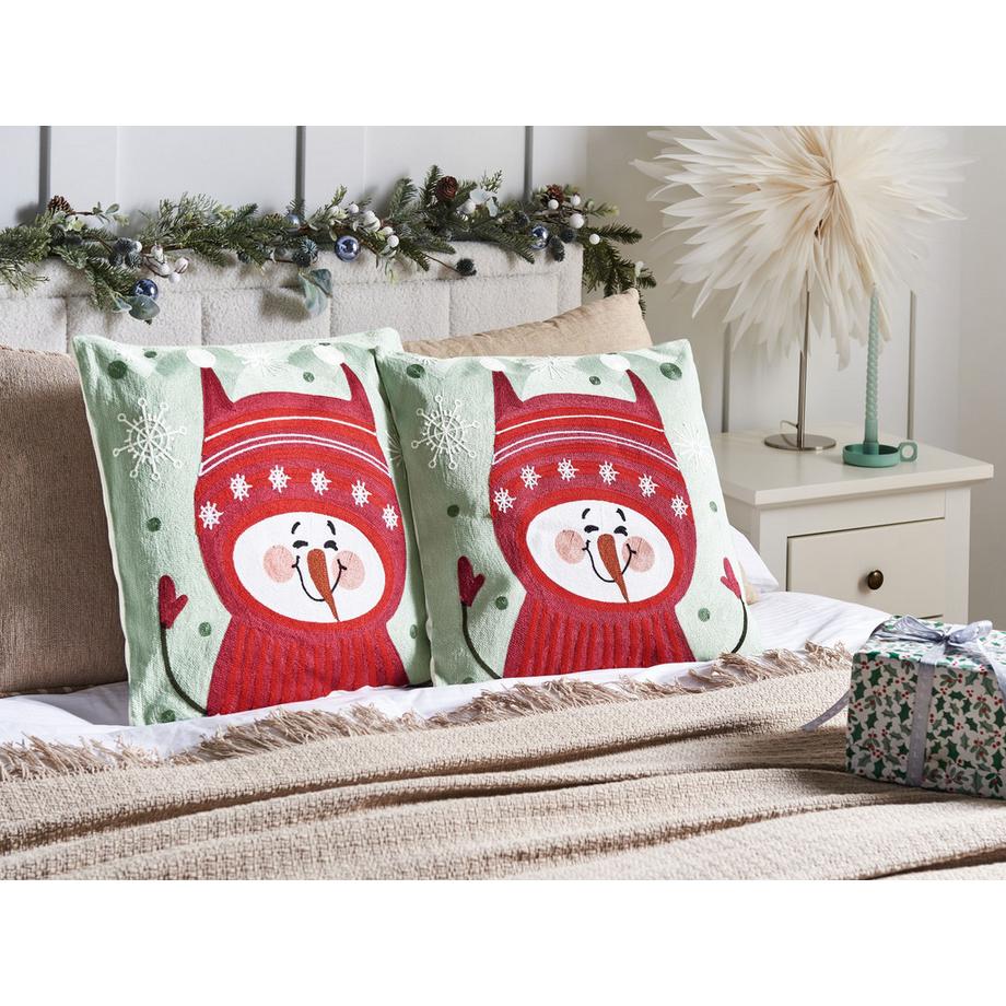 Beliani Dekokissen 2er Set aus Baumwolle Klassisch CUPCAKE  