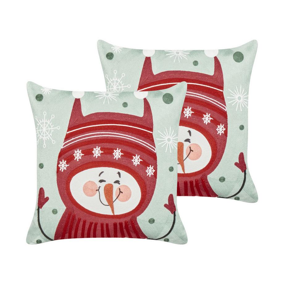 Beliani Dekokissen 2er Set aus Baumwolle Klassisch CUPCAKE  