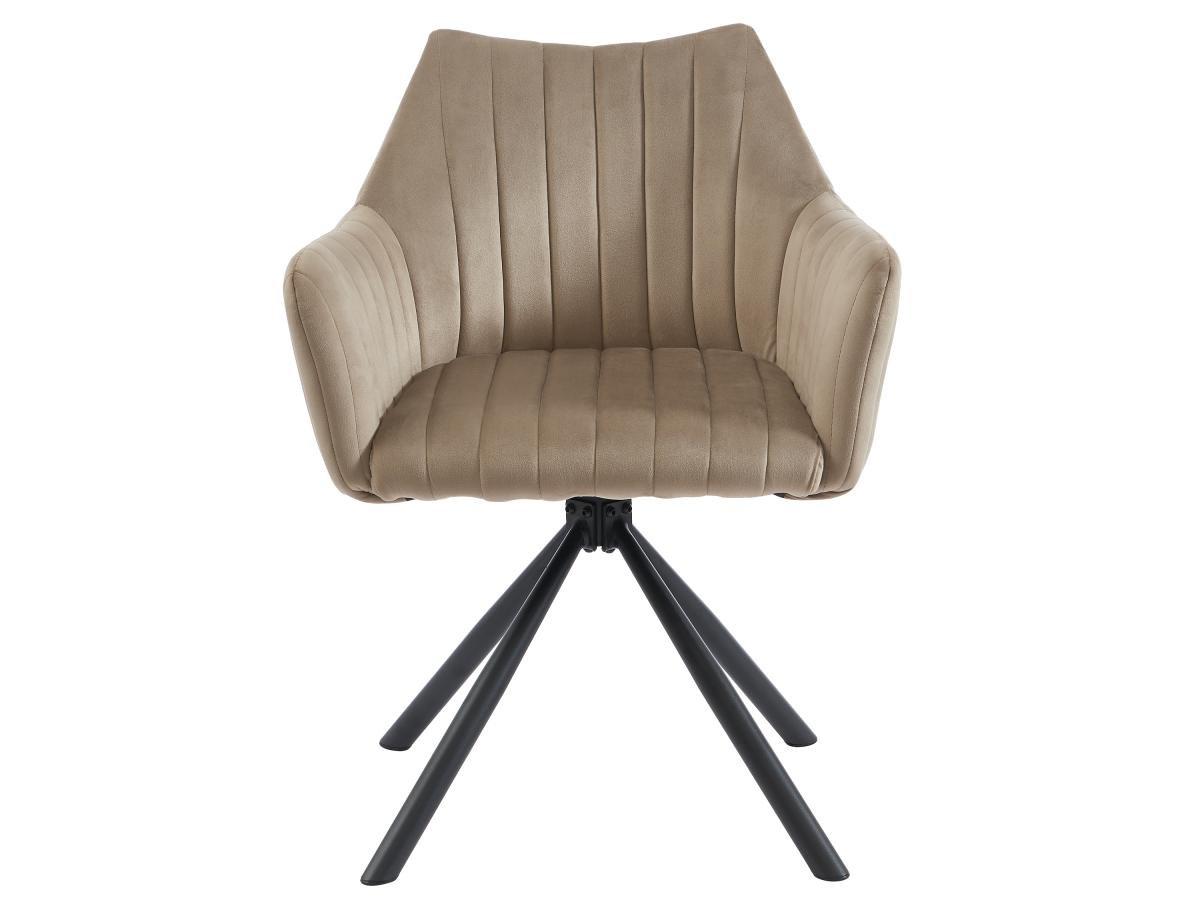 Vente-unique Sedia con braccioli in Velluto e Metallo Beige - Lotto di 6 - IZIALI DI PASCAL MORABITO  