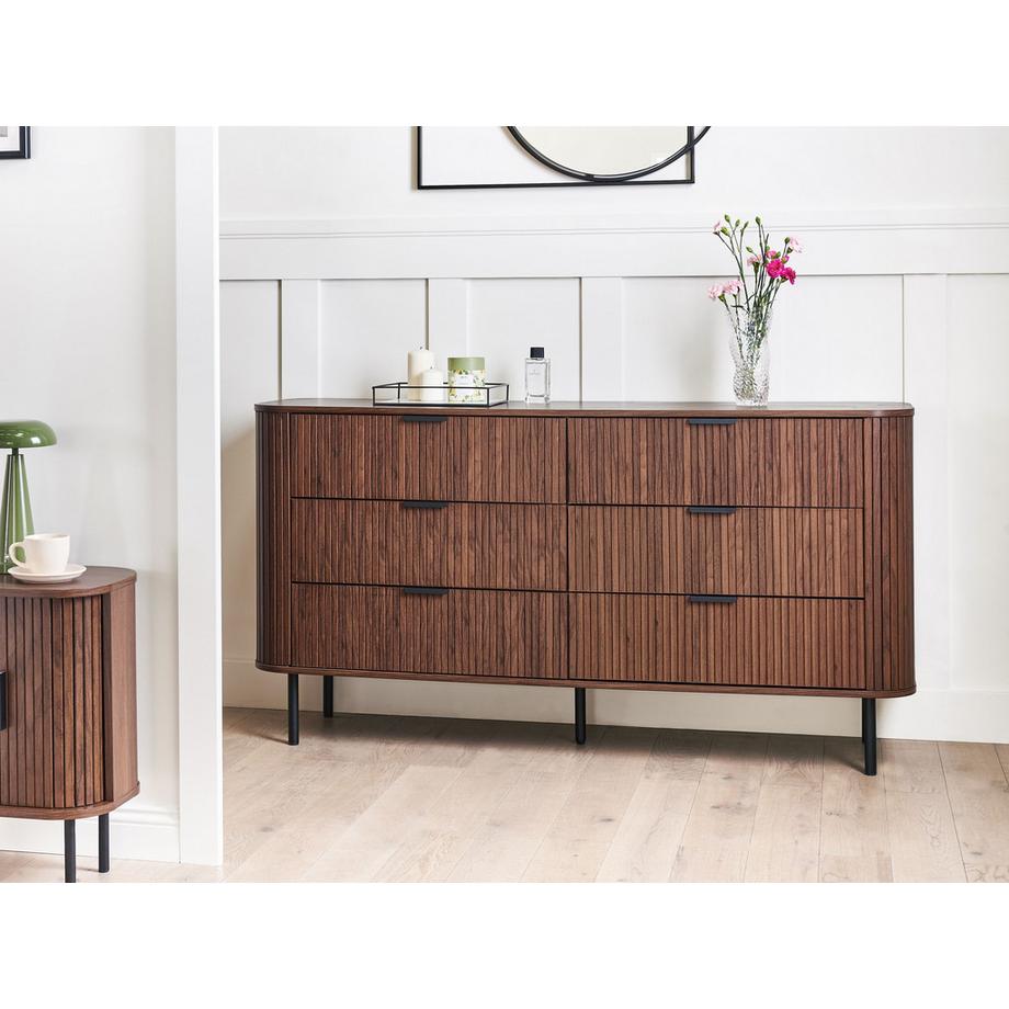 Beliani Cassettiera a 6 cassetti en Fibra a media densità (MDF) Retrò BRADLEY  