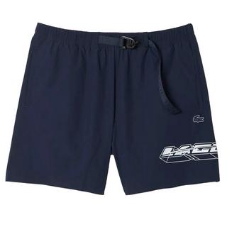LACOSTE Logo Gestreifte Badehose  