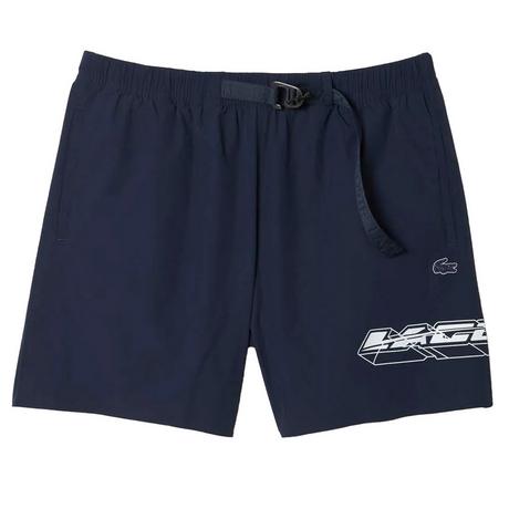 LACOSTE Logo Gestreifte Badehose  