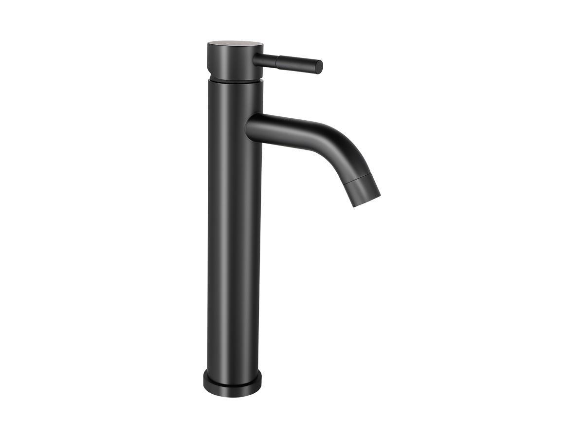 SHOWER DESIGN Rubinetto miscelatore meccanico arrotondato H29,6 cm in inox spazzolato Nero opaco - SALAVAN  