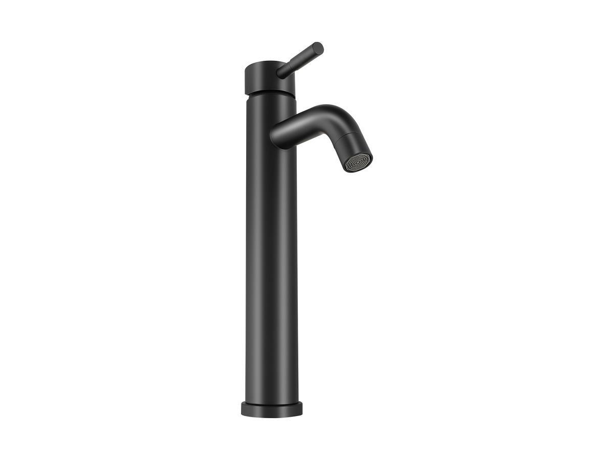 SHOWER DESIGN Rubinetto miscelatore meccanico arrotondato H29,6 cm in inox spazzolato Nero opaco - SALAVAN  