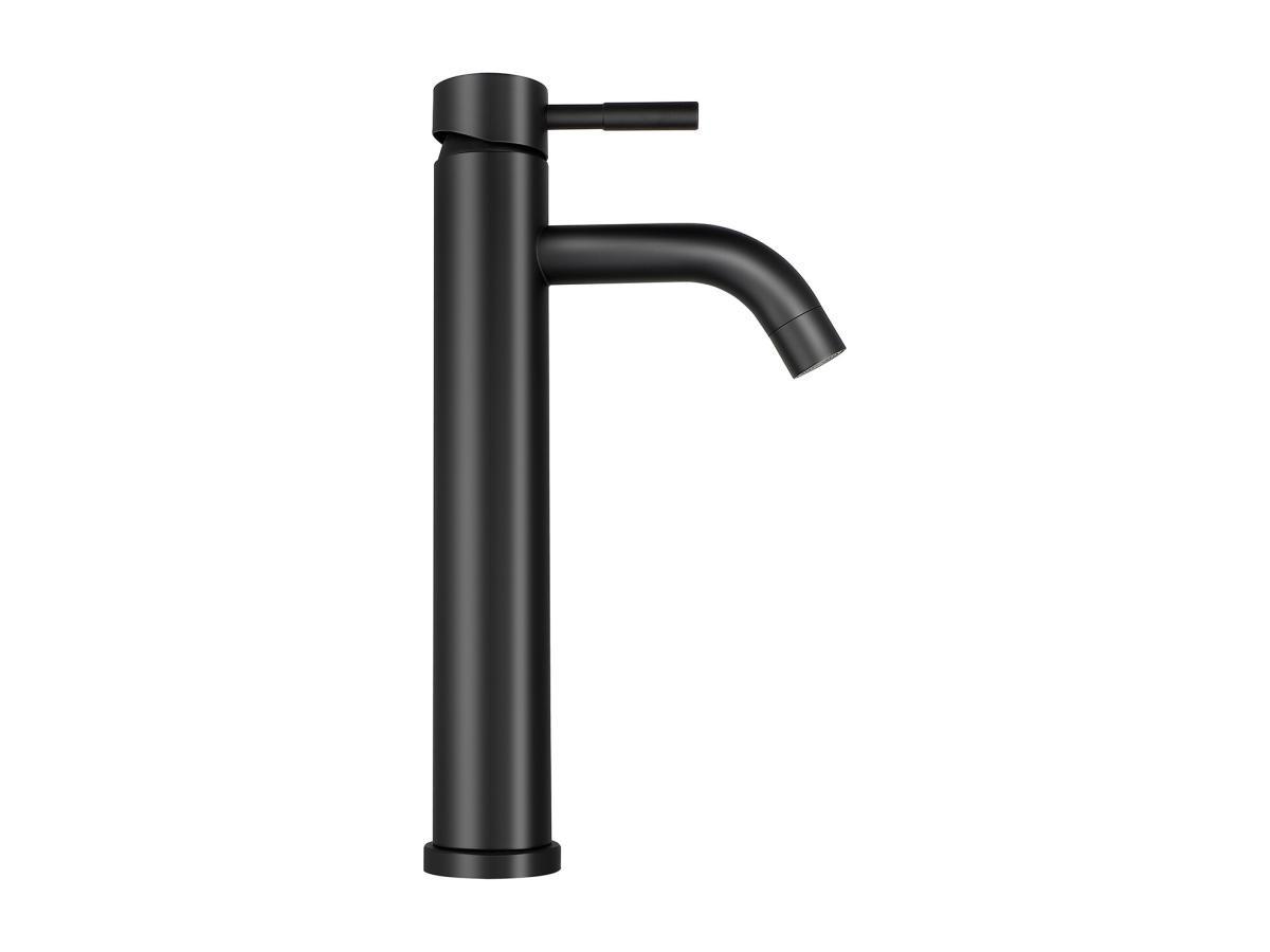 SHOWER DESIGN Rubinetto miscelatore meccanico arrotondato H29,6 cm in inox spazzolato Nero opaco - SALAVAN  