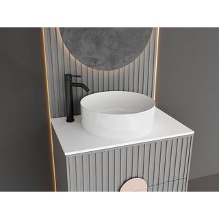 SHOWER DESIGN Rubinetto miscelatore meccanico arrotondato H29,6 cm in inox spazzolato Nero opaco - SALAVAN  