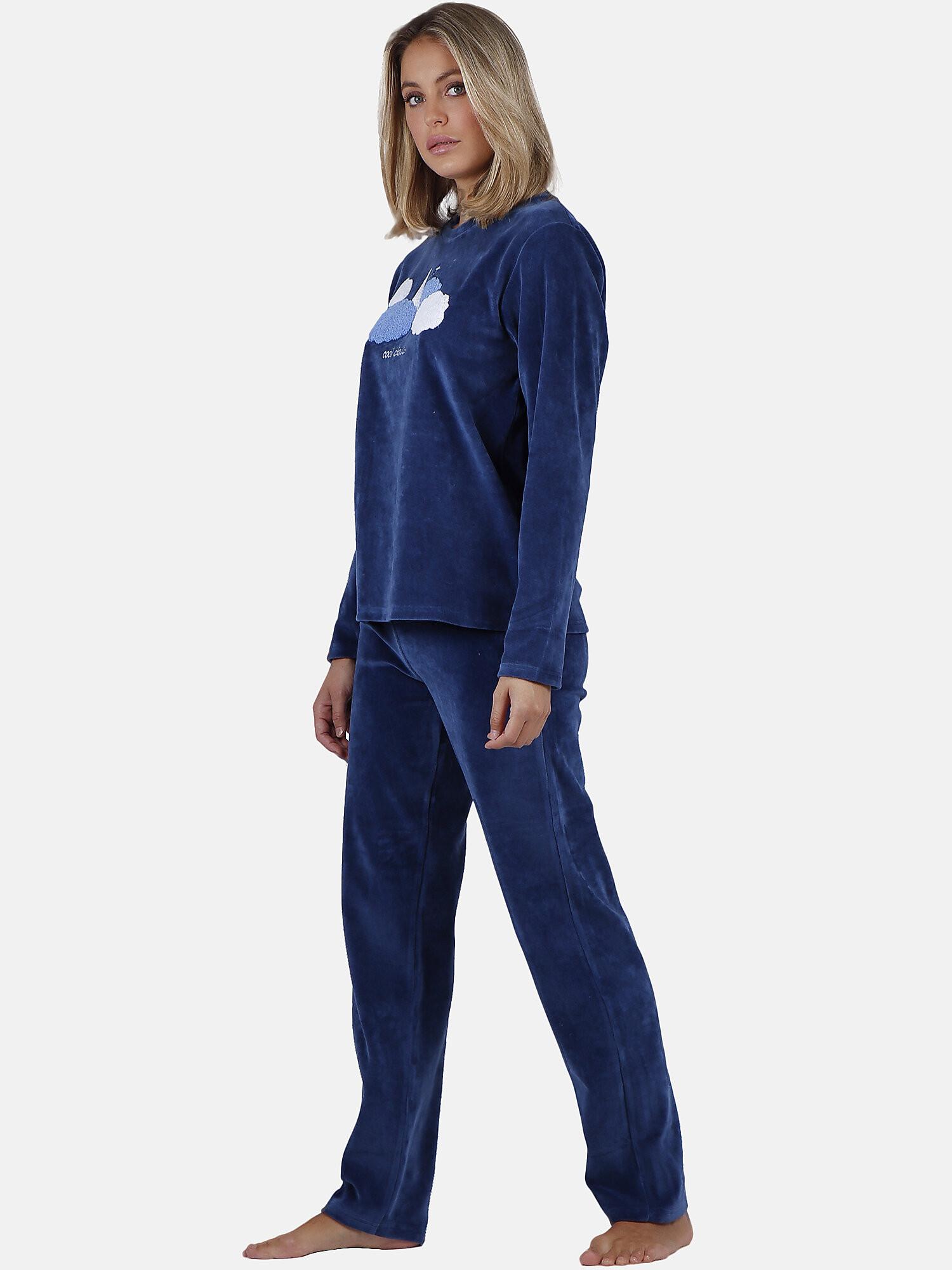 Admas  Pyjama velours pantalon top manches longues Cloudy Nights 