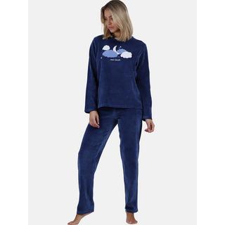 Admas  Pyjama velours pantalon top manches longues Cloudy Nights 