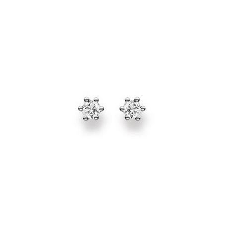 MUAU Schmuck  Clous d'oreilles or blanc 750 diamant 0,20ct. 4mm 