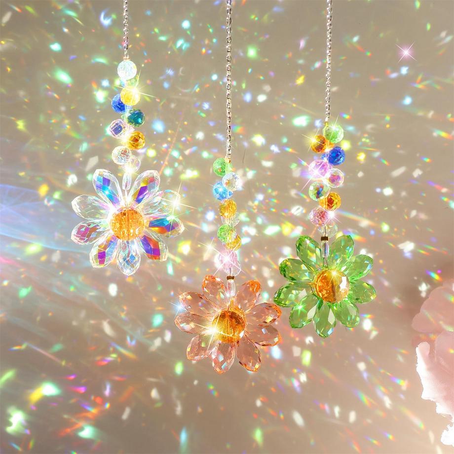 Alopini Suncatcher Kristall Fenster, 6 Stück Sonne Perlen Anhänger Dekoration, Fenster Dekoration hängen  