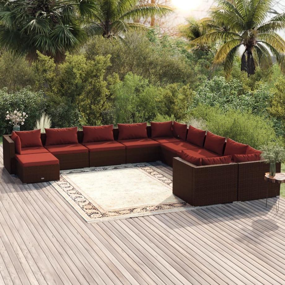 VidaXL Salon de jardin rotin synthétique  