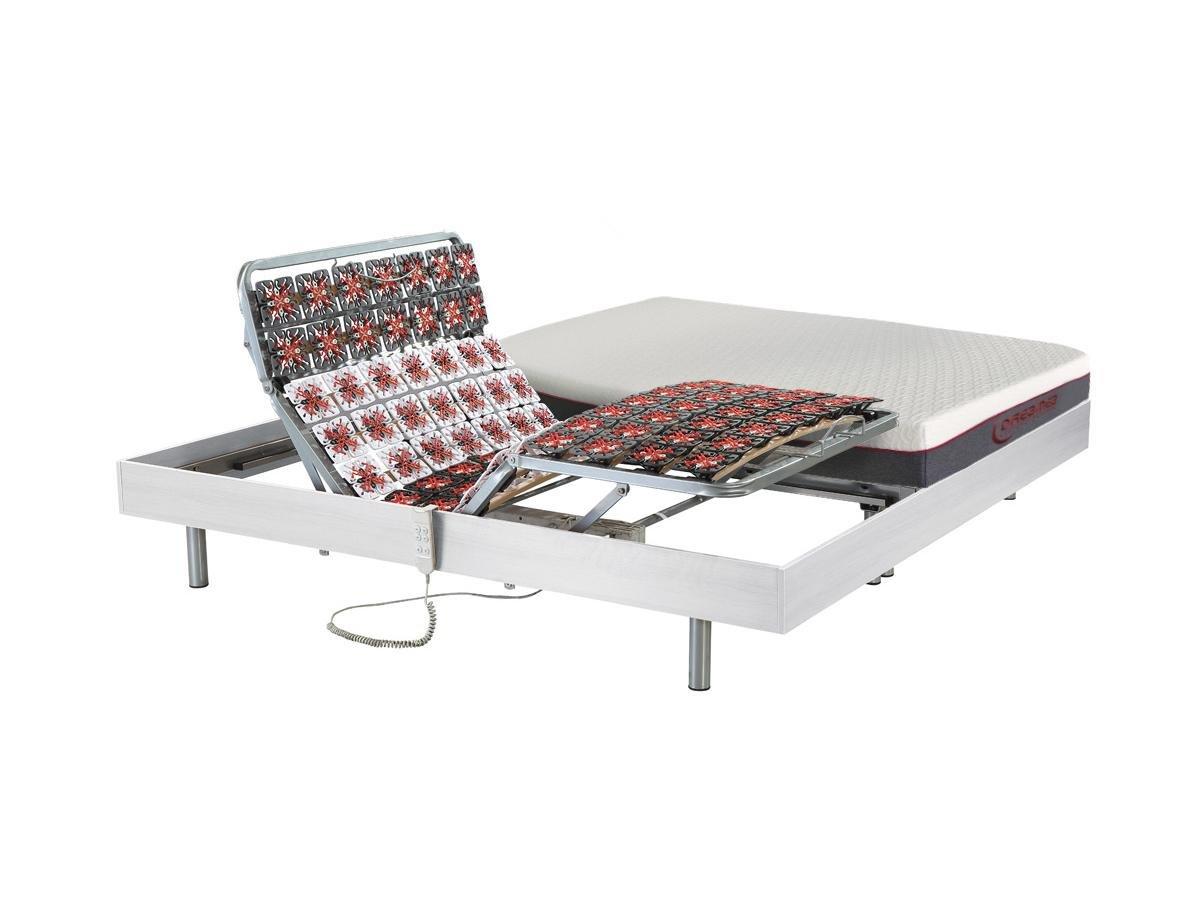 DREAMEA Lit électrique relaxation tout plots matelas mémoire de forme ATRIDE de DREAMEA moteurs OKIN 2  