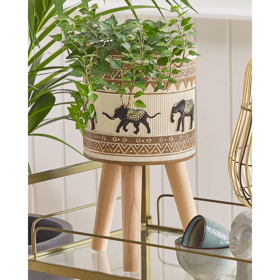 Beliani Vaso per piante rialzato en Fibra d'argilla Boho KOTTES  