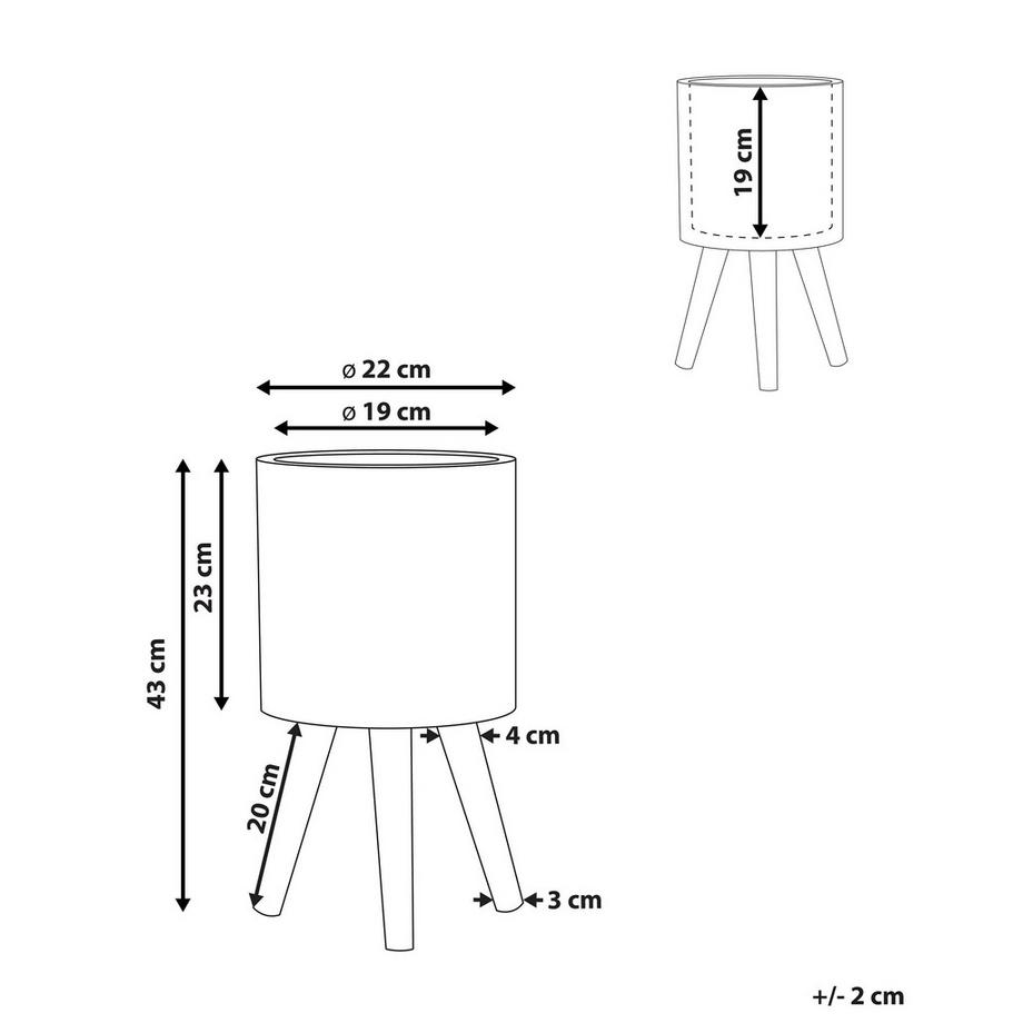 Beliani Vaso per piante rialzato en Fibra d'argilla Boho KOTTES  