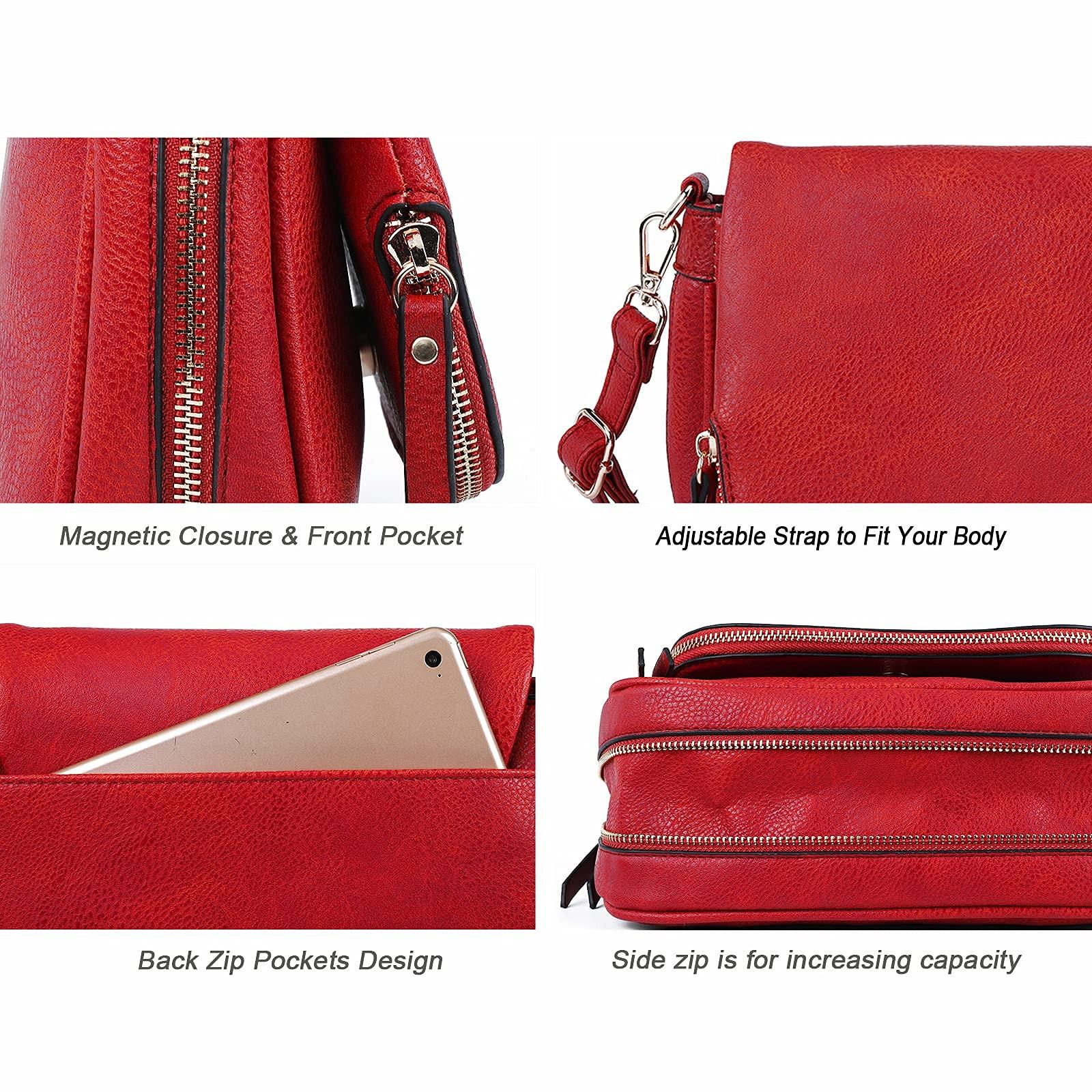 Only-bags.store Kleine Crossbody-Tasche, PU-Leder, über die Schulter, Crossbody-Handtaschen mit mehreren Taschen Kleine Crossbody-Tasche, PU-Leder, über die Schulter, Crossbody-Handtaschen mit mehreren Taschen 